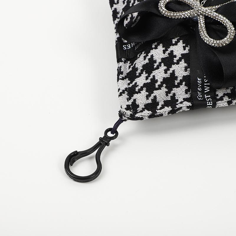 Houndstooth Bowknot Bamboo Charcoal Air Freshener Bag For Car And Home