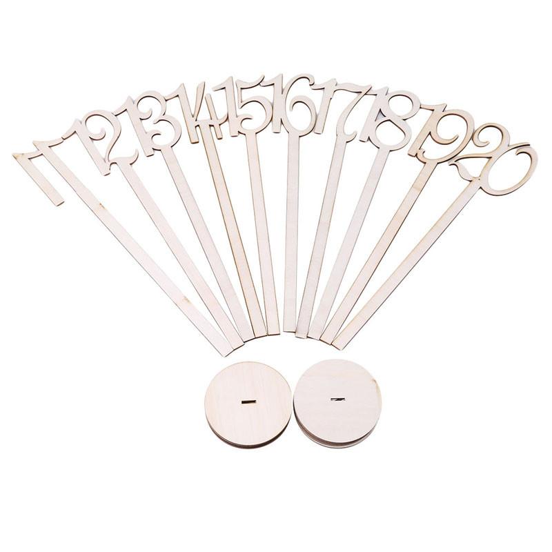 Wooden Wedding Supplies Wedding Place Holder Table Number Figure Card Digital Seat Decoration Hot Sale 10Pcs/Pack 2025