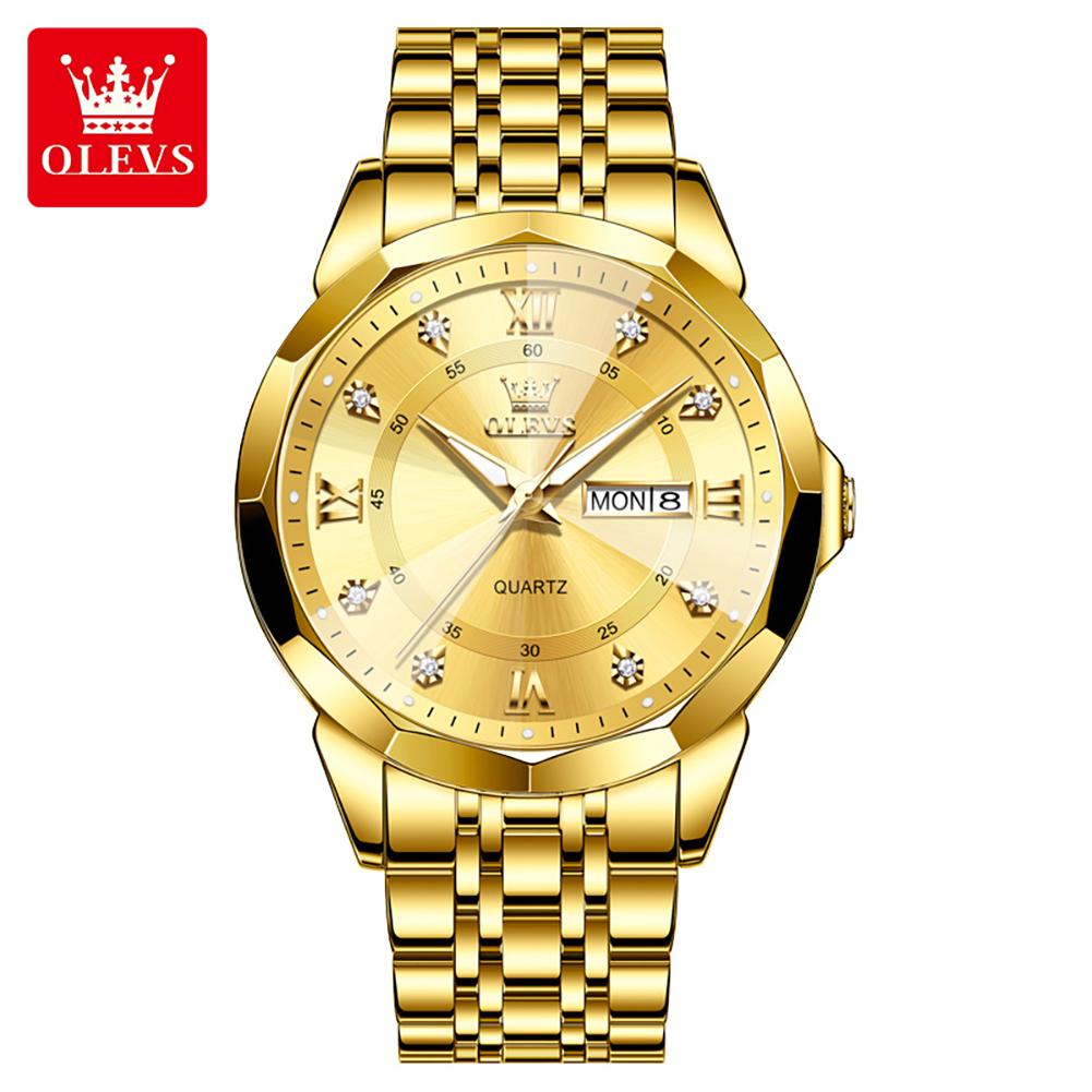 OLEVS 3759  Classic Business Business Stainless Steel Man Classic Business Calendar Luxury Man Quartz Watch