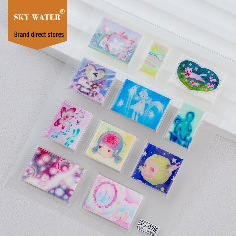 

5D Abstract Piano & Lemon Stickers: DIY European Art Embossed Jelly Decals