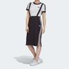Adidas Originals Chino Skirt Sports Stripe Breathable Quick-Dry Round Neck Sleeveless Dress Women Dresses Black GK3657