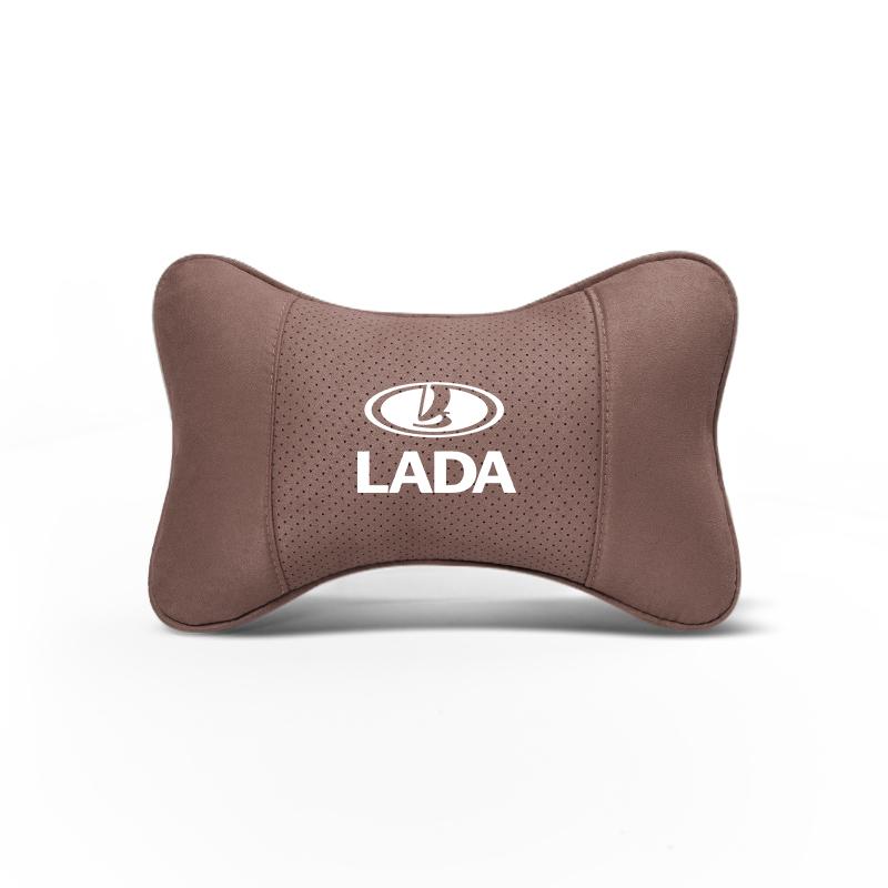 Car Seat Headrest Soft Suede Neck Pillow For Lada Niva 2107 Xray Vesta Priora Granta Kalina Samara Auto Interior Accessories