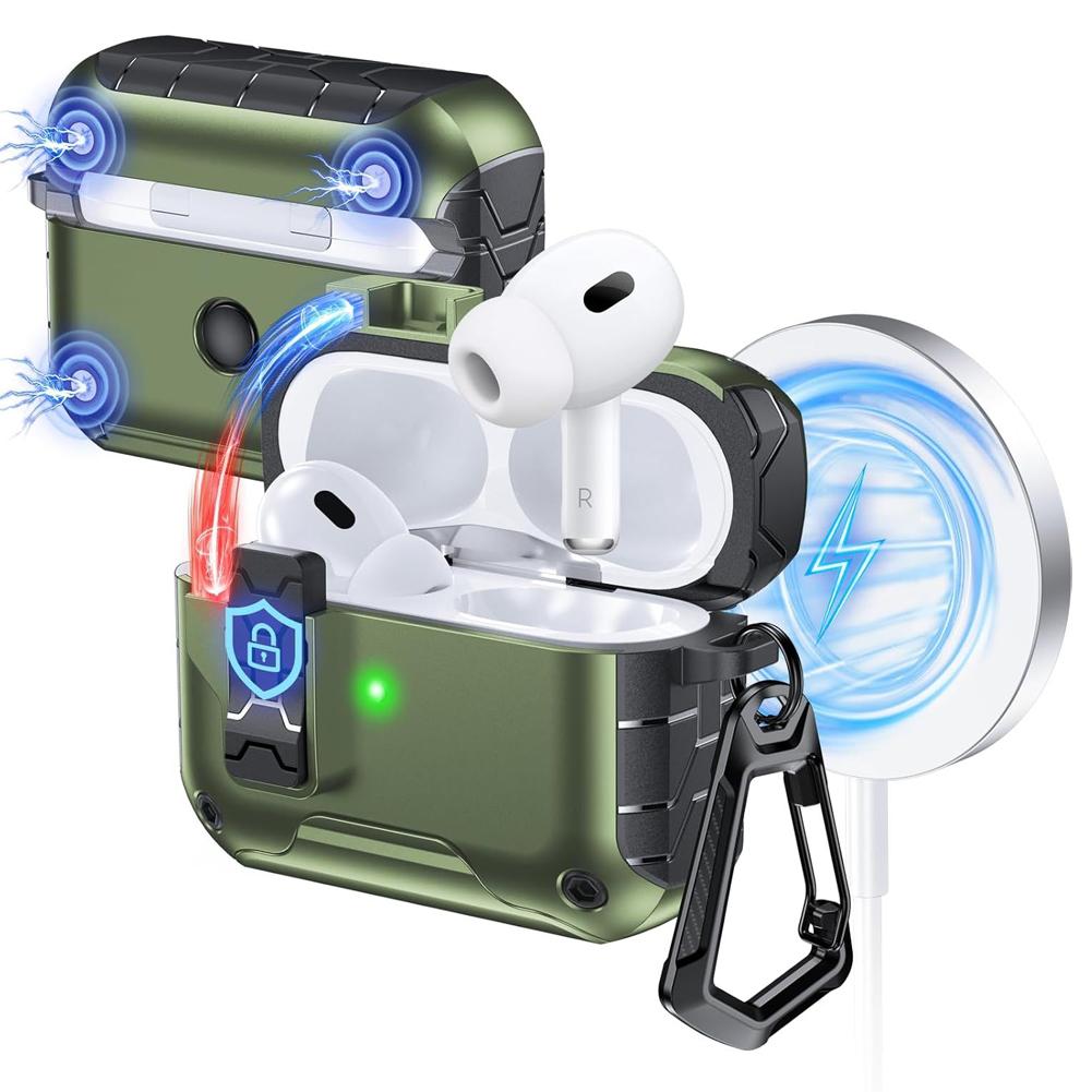 Auto-Open for AirPods Pro 3 Gen Case with Magnet, Compatible with Apple AirPods Charging Case, Full Protective Cover w/ Keychain