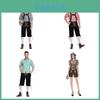  Men's And Women's Oktoberfest Clothing, Halloween Costume, Plaid Suspender Pants, Couples German Beer Costume