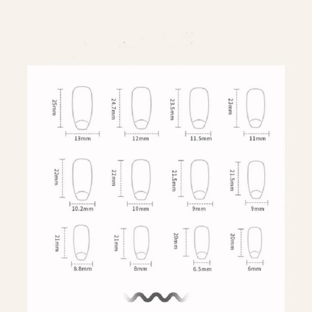 24PCS/1BOX  Dark Wind Gradient Long White Bow Nail Patch Fake Nails