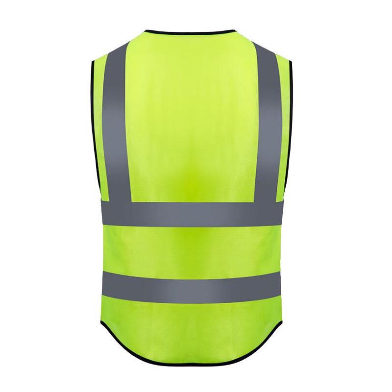 Customizable Multi-Pocket Fluorescent Safety Vest with Reflective Strips for Nighttime Construction