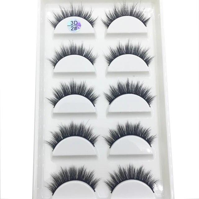 12 Style 5 Pairs 3D Natural Mink False Eyelashes Makeup Fake Eye Lashes Faux Cilios Make Up Beauty Tools