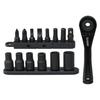 SUNDRY Mini Ratchet 72 Feed 7 6 and 1 Socket Set, 6.35mm (1/4 Inch) Drive, Gears, 5° Angle, Bits, Sockets, Adapter, SDR-B02