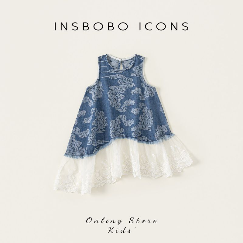 

Платье для девочек Insbobo, Джинсовая юбка для малышки, Модная юбка для детей, Новый стиль Лето 2026, Красивая детская одежда Cowboy Blue 80