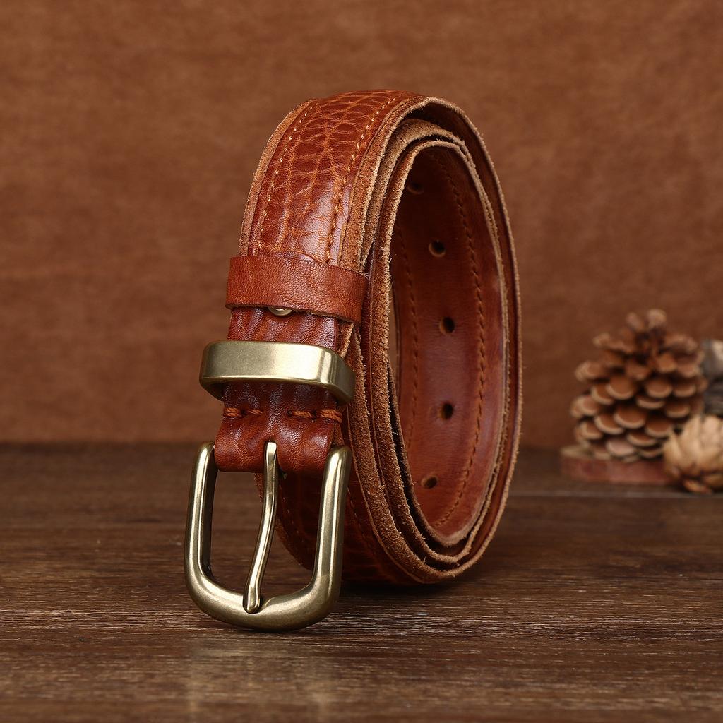 Curea retro la modă personalizată cu decor vechi pentru femei, din piele naturală, primul strat, din piele de vacă, pentru blugi