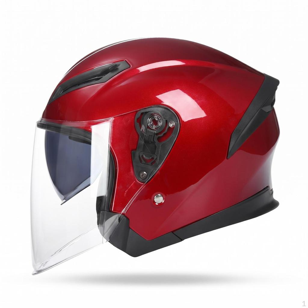 Half-Style Motorcycle Helmet Glossy for Daily Commuting, Scooter Riders