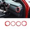 ABS Sports Red Central Control Air Outlet Ring For Toyota Tacoma 2016-