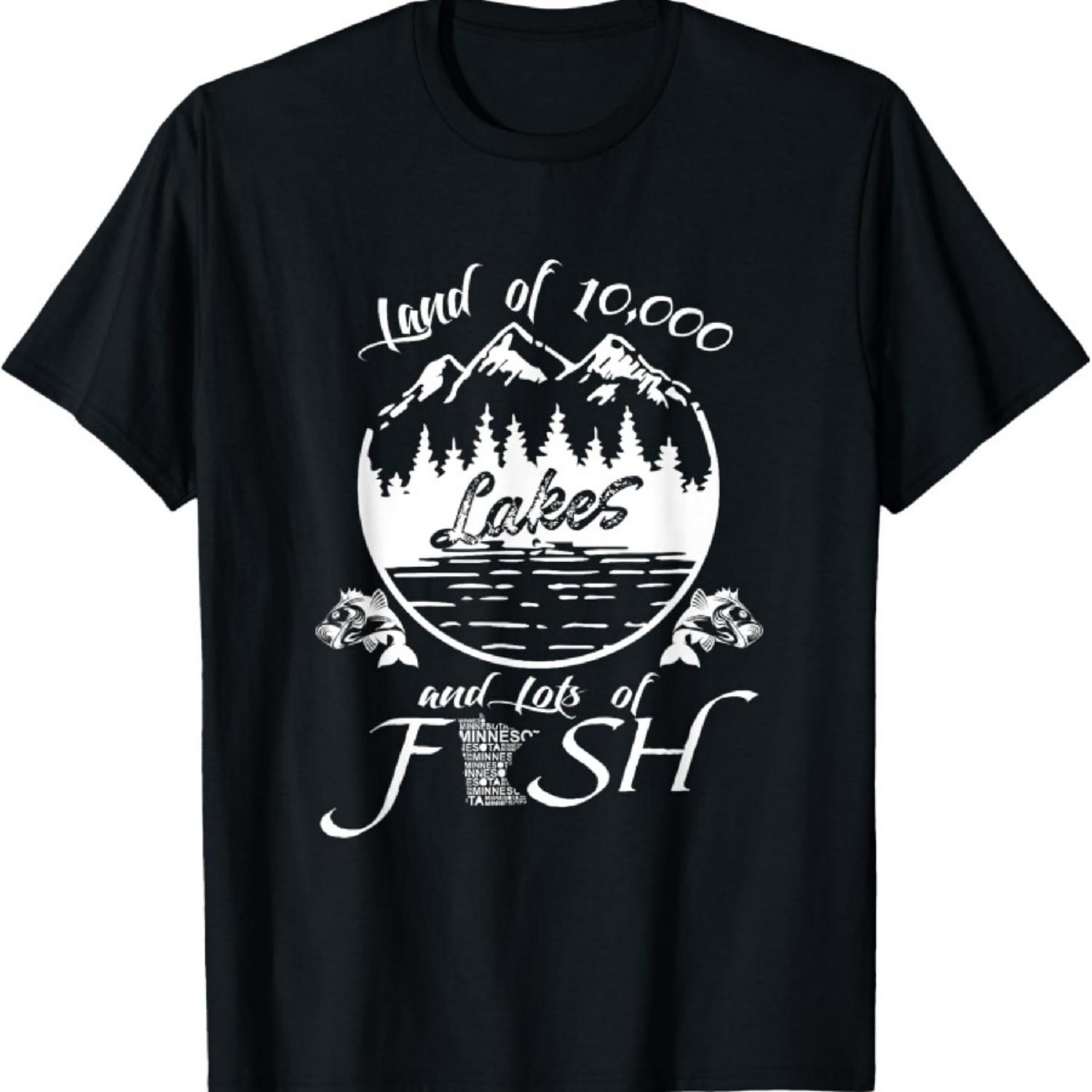 State of Minnesota Land of 10,000 Lakes Fishing T Shirt T-Shirt XXXXXL чёрный