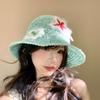 Women Hats Handmade Knitted Star-Shaped Open-Work Bucket Hat Summer Seaside Vacation Beach Sun Protection Caps For Ladies