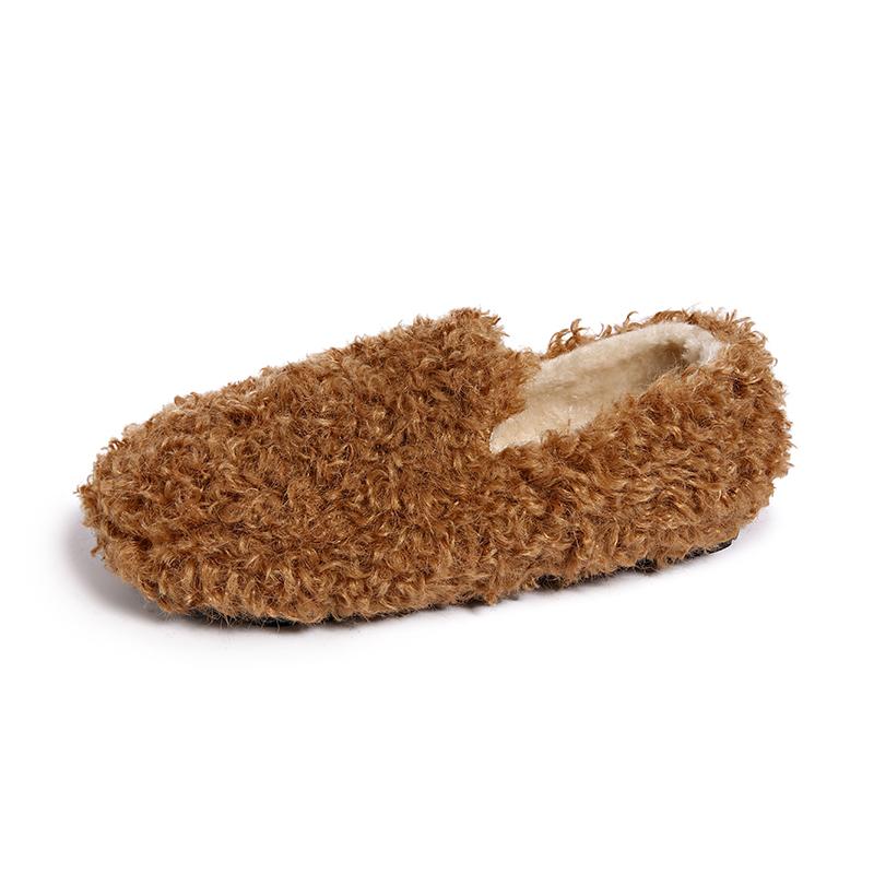 

Fashion Winter New Round Toe Deep Mouth Wool Warm Cotton Shoes Fashion Soft Sole Anti-slip Wear-resistant Flat Shoes 40