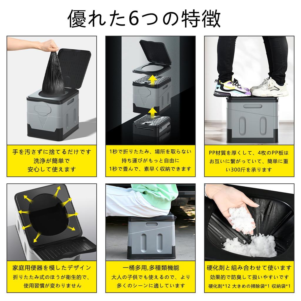 Portable Folding Toilet for Emergency Preparedness and Disaster Easy To 300kg Weight Portable Toilet Emergency Can Be Used for Defecation and Ideal