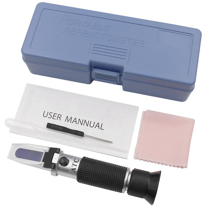 Handheld-Alkoholrefraktometer Zuckerwein-Konzentrationsmesser Dichtemesser 0-32% Alkohol Bier 0-32% Brix Trauben
