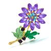 Rinhoo Elegant Daisy Flower Brooches For Women Fashion Sunflower Leaves Enamel Pins Floral Bouquet Badge Wedding Party Jewelry
