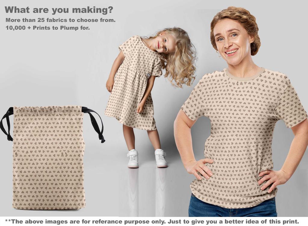 oneOone Cotton Flex Light Beige Fabric Hearts Print   Dress Material Fabric Print Fabric By The Yard 40 Inch