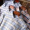 Gok Pure Cotton! Oxford Cloth Shirt! Classic All-Match! Foreign Trade Men's Factory Tail Goods Plaid Long sleeve Shirts Tide
