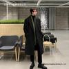Men's Autumn/Winter Korean-Style Woolen Long Coat: Thick, Mid-Length, Over-Knee, Non-Double-Sided.