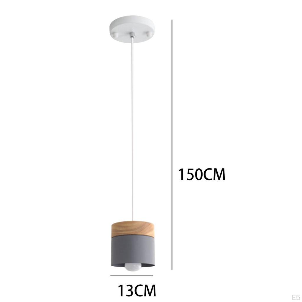 Minimalist LED Pendant Light with Wooden and Iron Design for Home Decor