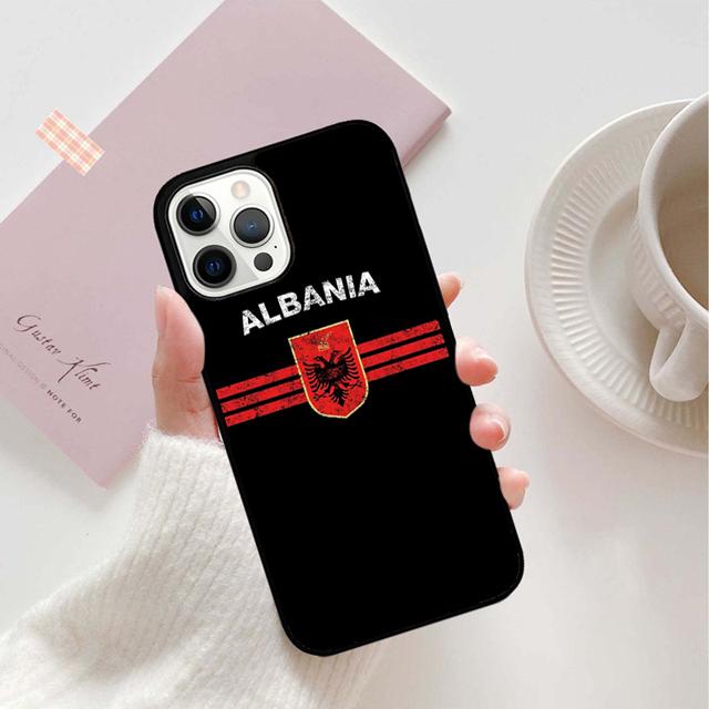 Albania Flag Phone Case Back Cover for iPhone 17 Air 16 15 14 13 11 12 Pro Max Plus Shell Coque