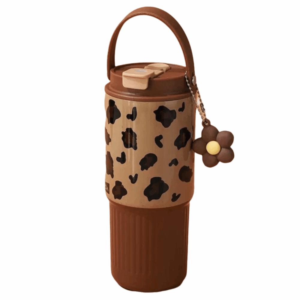 Portable Outdoor Insulated Mug Creative Coffee Tumbler with Handle Drinking Straw Cup  Kitchenware