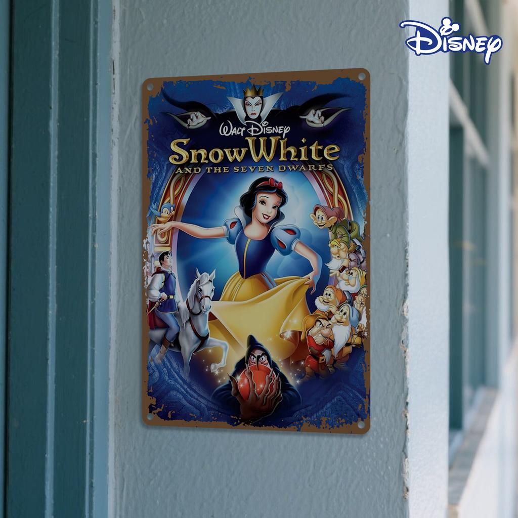 1pc Snow White and the Seven Dwarfs Metal Tin Sign - 20.32x30.48 Cm, Whimsical Wall Art with Snow White, Dwarfs, and Magical Cre