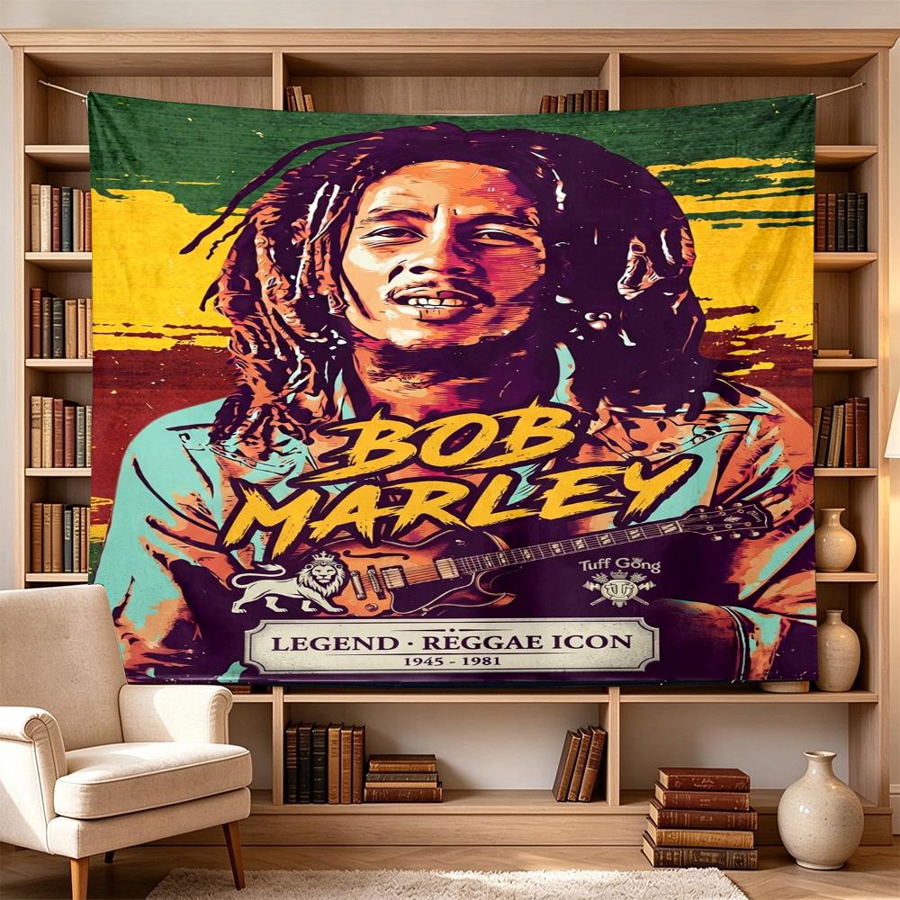 Bob Marley Reggae One Love Reggae Decorative Wall-Hanging Tapestry, Home Ornament for Living Room,Dorm and Fan Parties,Multi-style,celebrities,cartoon