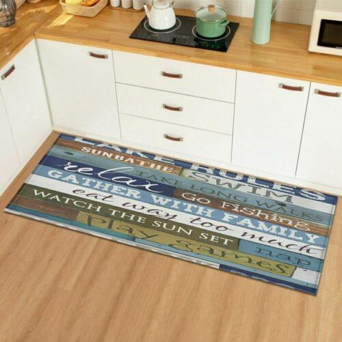 Wood Grain Household Door Mat Kitchen Absorbent Strip Bathroom Non-Slip Floor Mat Living Room Bedroom Carpet