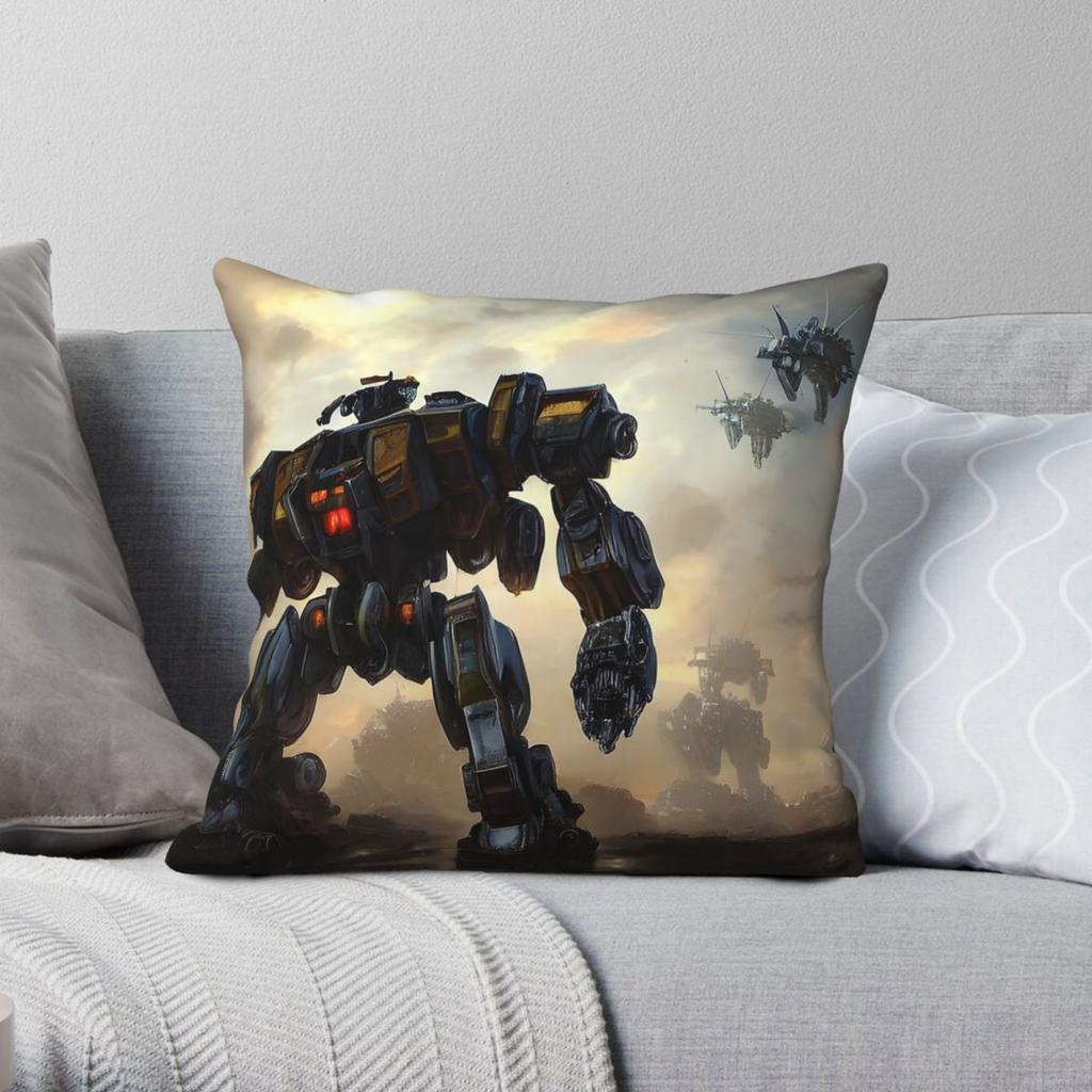 Battletech Mechwarrior Pillowcase Polyester Linen Velvet Printed Zip Decor Home Cushion Case 45X45