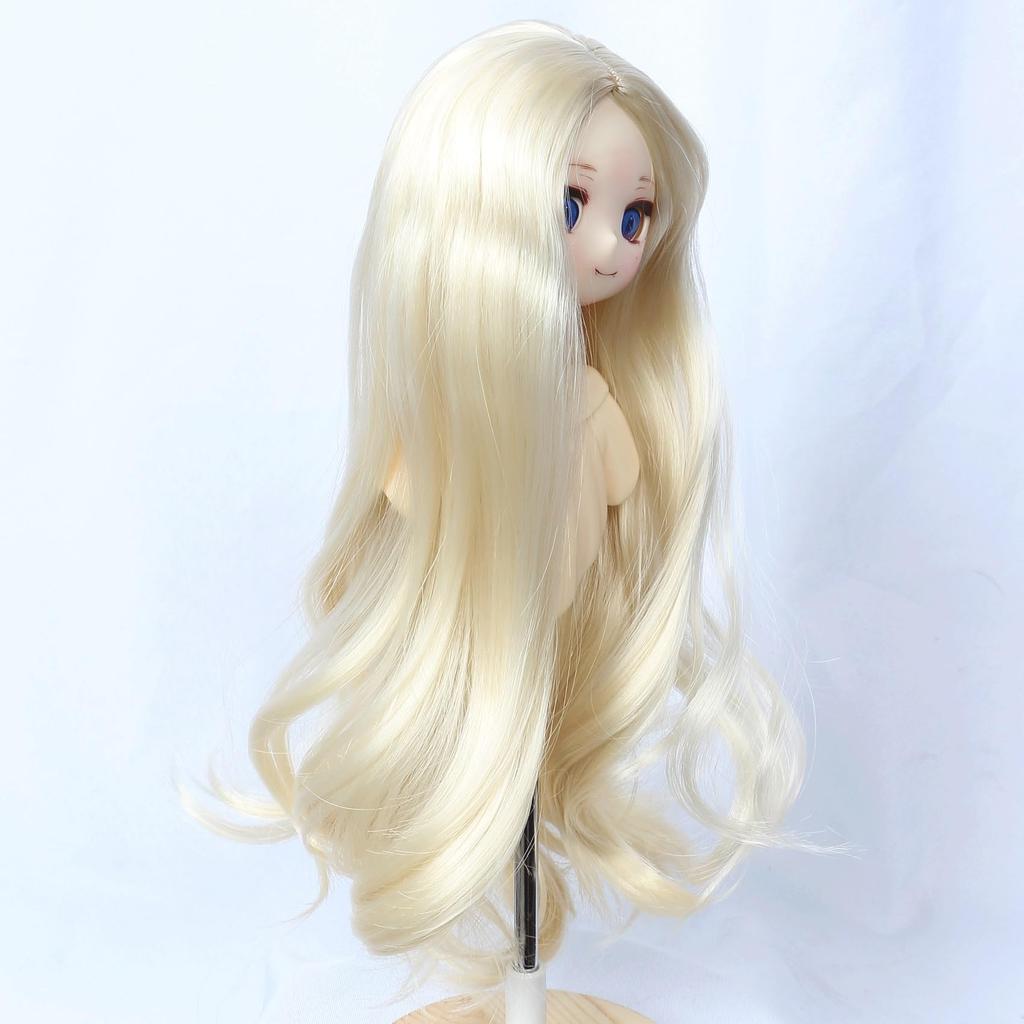 Linfairy 8-9 Inch 13 Scale Doll Wig Figure Doll BJD Long Curly Center Wig (Light Blonde)