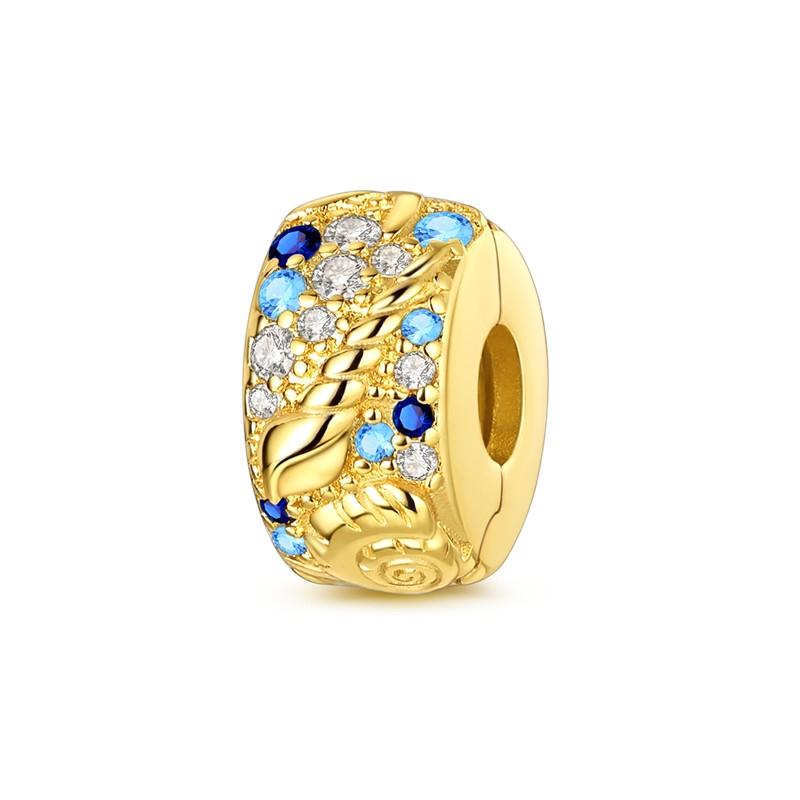 Gold Series DIY 925 Silver Inlaid Zirconium Sun Leopard Pendants for Bracelet Jewelry Gift