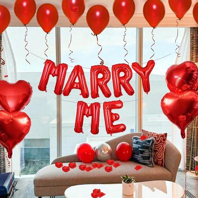 16in Foil Balloons Set: Birthday Anniversary I Love You Marry Me Party Decorations Aluminum Film Background Supplies