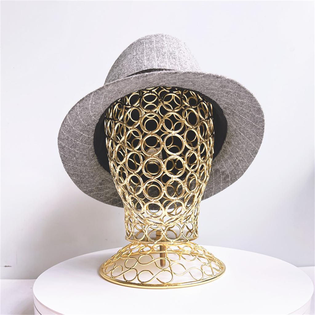 Metal Mannequin Head Wig Stand Headdress Display Stand Iron Texture Suitable for Displaying Wigs Hats Caps and Headdress