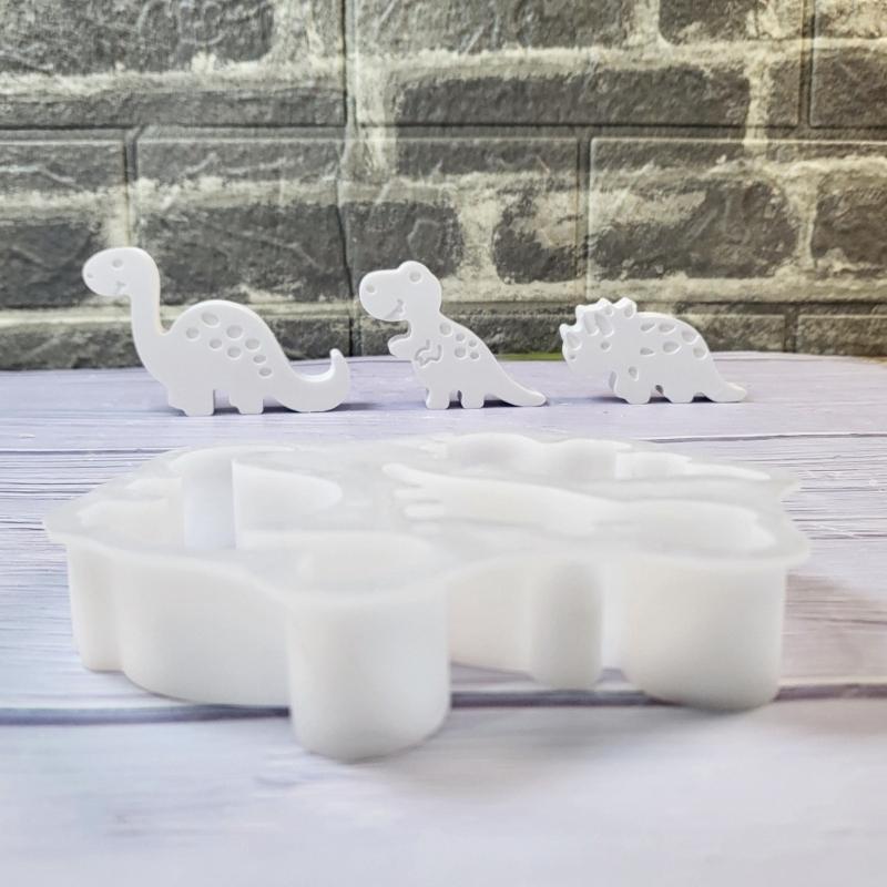 Multipurpose Dinosaur Silicone Mould Set for Candle Cement Plasters Craft Home Decoration