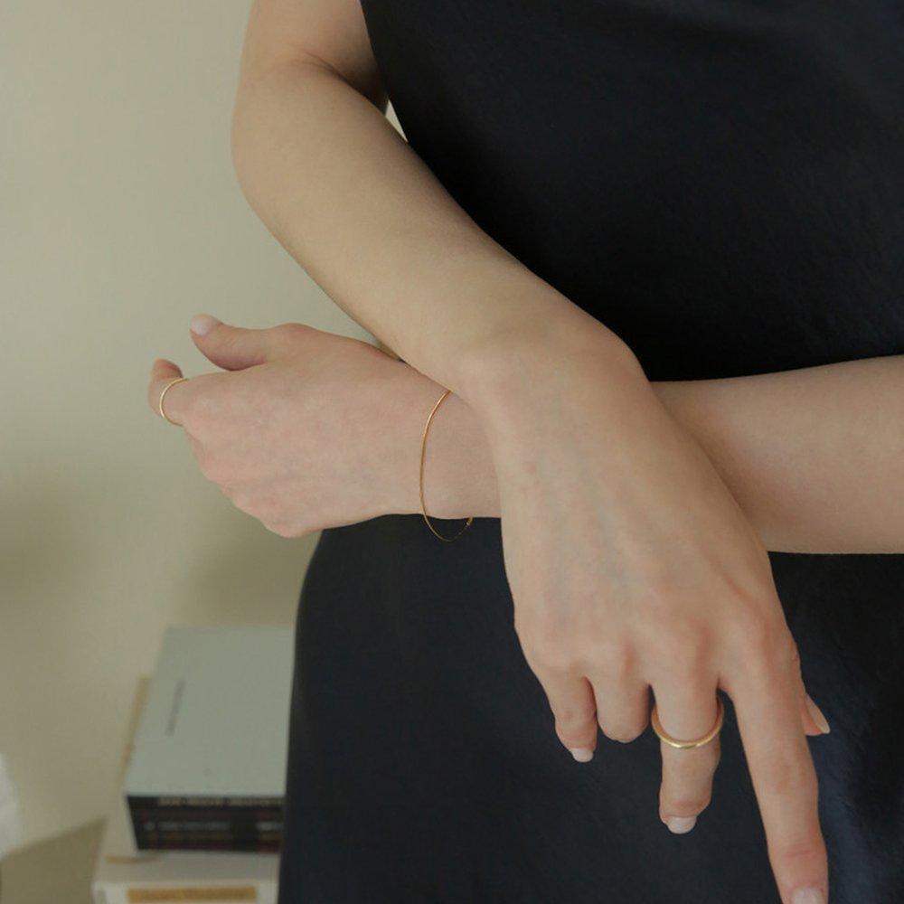 [Genuine Product from Headquarters / Silk Pouch Shopping Bag Included] 14K Gold-filled Silver Snake Bracelet