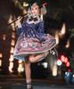 [Milky Time] Lolita Classic Lolita Dress with Mutton Sleeves, Long Sleeves, Magic Crystal, and Cat Design (Navy)