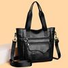 2026 New Women's Large Capacity Soft Leather Shoulder Bag: Retro, Simple, Fashionable Mommy Style