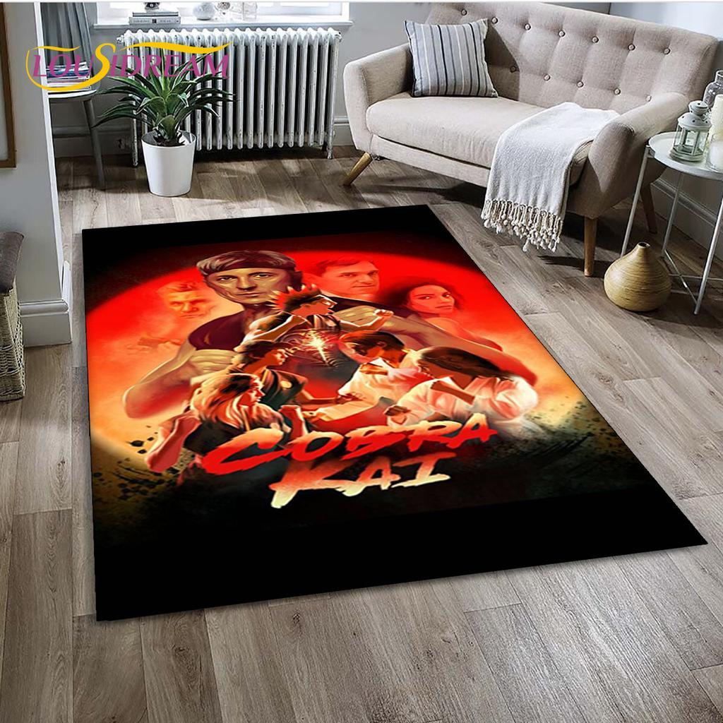 Dywan TV Karate Cobra Kai Amanda Duży, Dywan do Salonu Sypialni Sofa Mata pod Drzwi Dekoracja, Mata Podłogowa Antypoślizgowa do Zabawy dla Dzieci