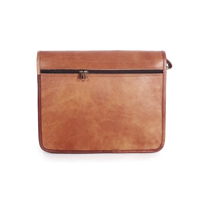 Leather Laptop Bag | Handmade Goat Leather Messenger Satchel | Vintage Crossbody Office Bag for Men & Women | Leather Briefcase