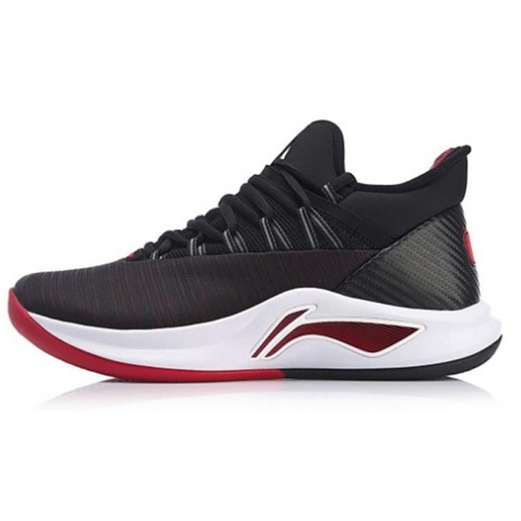 Li Ning Speed 5 Slip Resistant Lightweight Abrasion Resistant Low Top Basketball Shoes Men's Black Red ABAN051-6