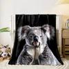 Cozy Koala on Black Blanket for all seasons blanket lunch break throw gift