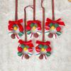 Christmas Handmade Crochet Hanging Style Creative Car Christmas Wreath Pendant Home Decoration Christmas Blessing Pendant Gift