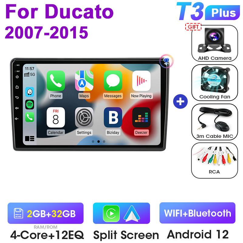 2 Din Android 12 Autoradio Für Fiat Ducato Peugeot Boxer Citroen Jumper 2 2006 -2025 Multimedia Video Player carplay Auto Stereo