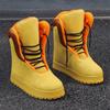 Mocassini Invernali Caldi in Velluto High-Top da Uomo - Giallo Casual Trendy Calzature da Lavoro Stivali in Cotone