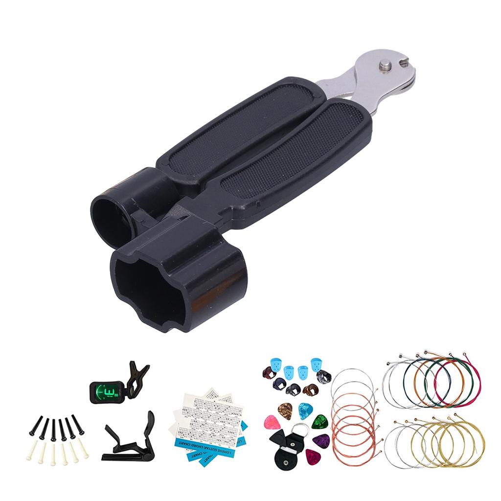 45Pcs Guitar Accessories Set String Capo Bridge Pins Pick Replacement Playing Auxiliary Tool