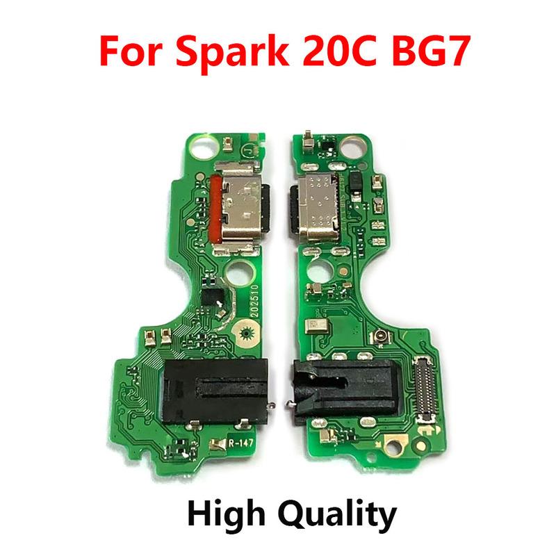 For Tecno Spark 20C BG7 BG7n USB Charging Board Dock Port Microphone Module Flex Cable