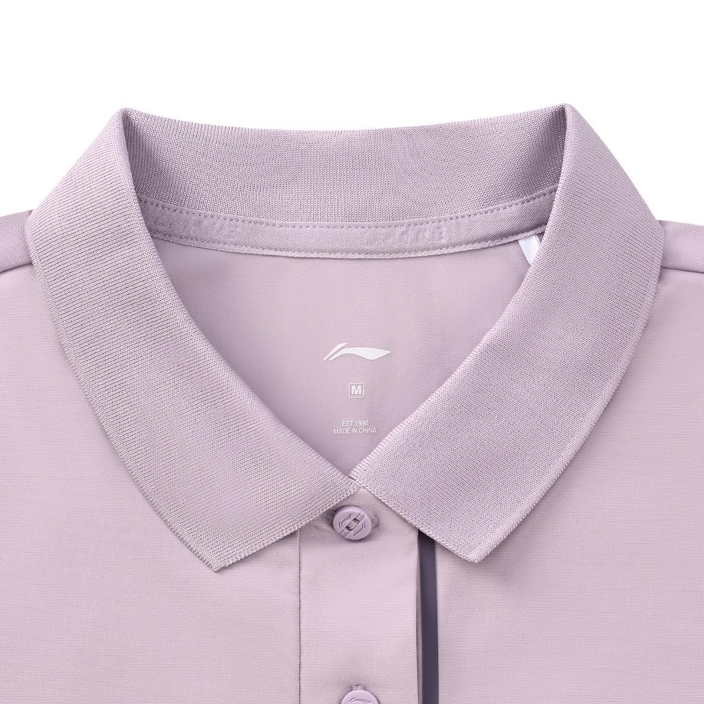 Li-Ning Classic Solid Color Simple Versatile Polo Shirt Soft Comfortable Breathable Women tops APLW658-3